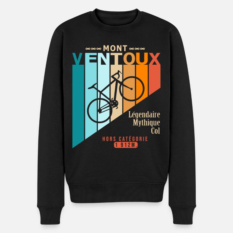 vélo mont ventoux cyclsite velo - Pull Premium bio Homme - noir