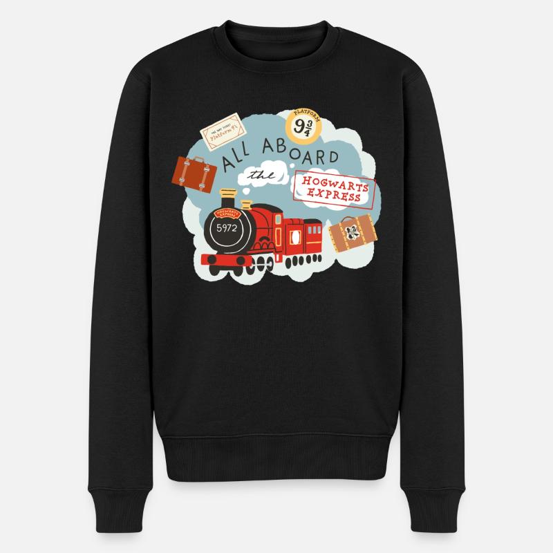 Harry Potter Hogwarts-Express Alle An Bord - Männer Premium Bio Pullover - Schwarz