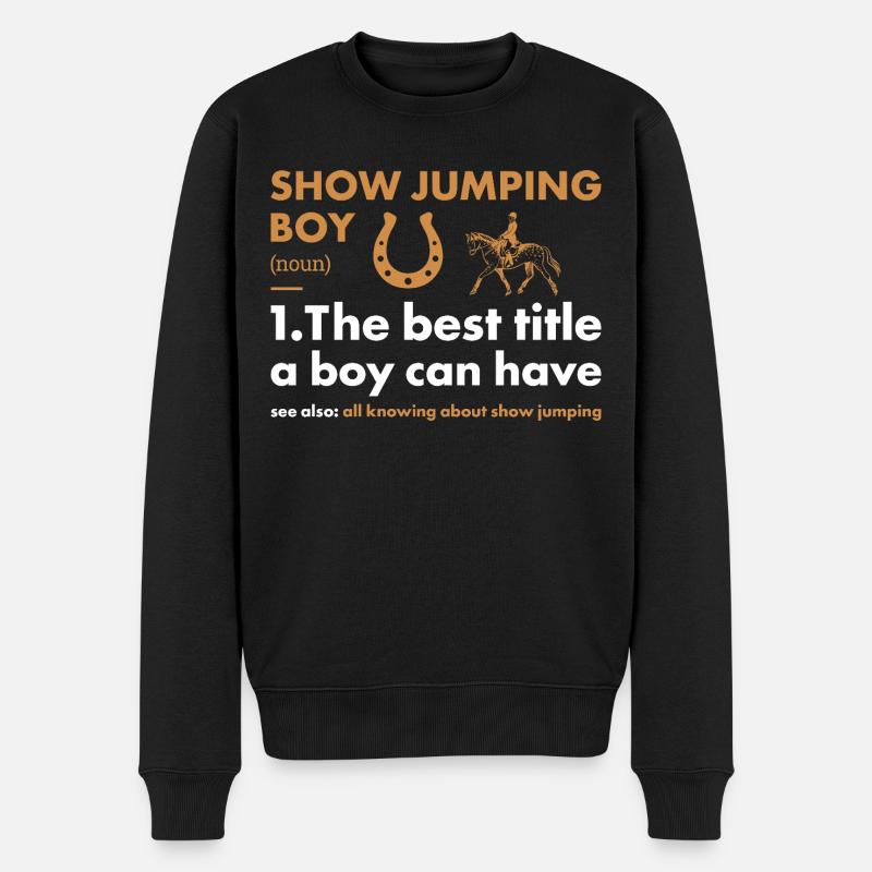 Jumper Boy Définition Saut d’obstacles - Pull Premium bio Homme - noir