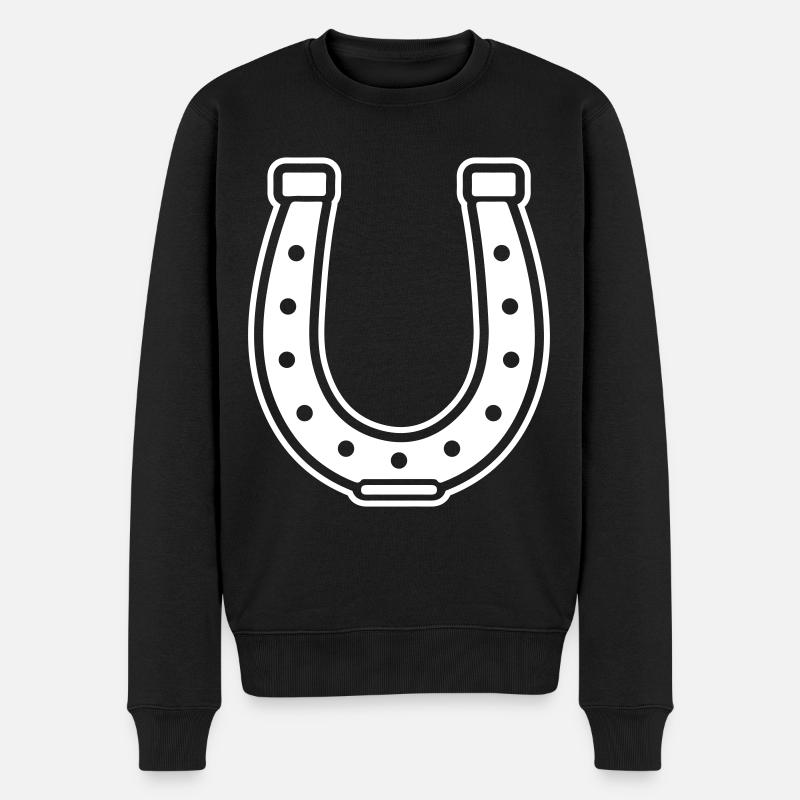Symbole en fer à cheval - Pull Premium bio Homme - noir