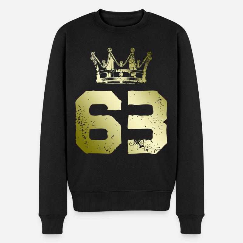 63 Couronne numérique - Pull Premium bio Homme - noir