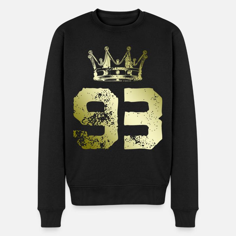 93 Zahl Krone - Männer Premium Bio Pullover - Schwarz