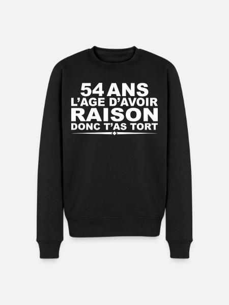 54 år | Humor 54-års fødselsdagsgave - Økologisk premium-sweatshirt til mænd - sort
