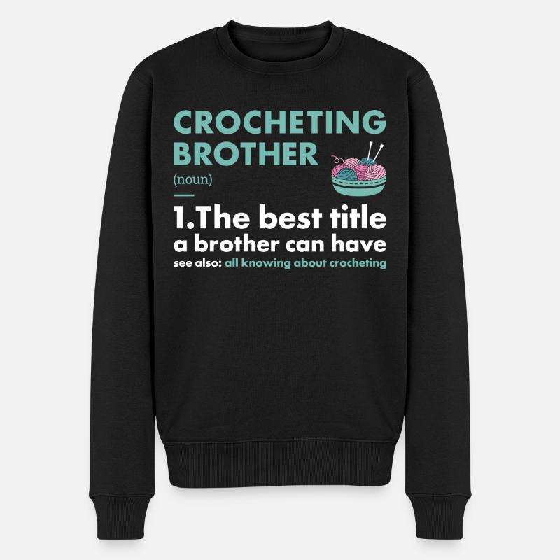 Crochet Brother Définition Crochet - Pull Premium bio Homme - noir