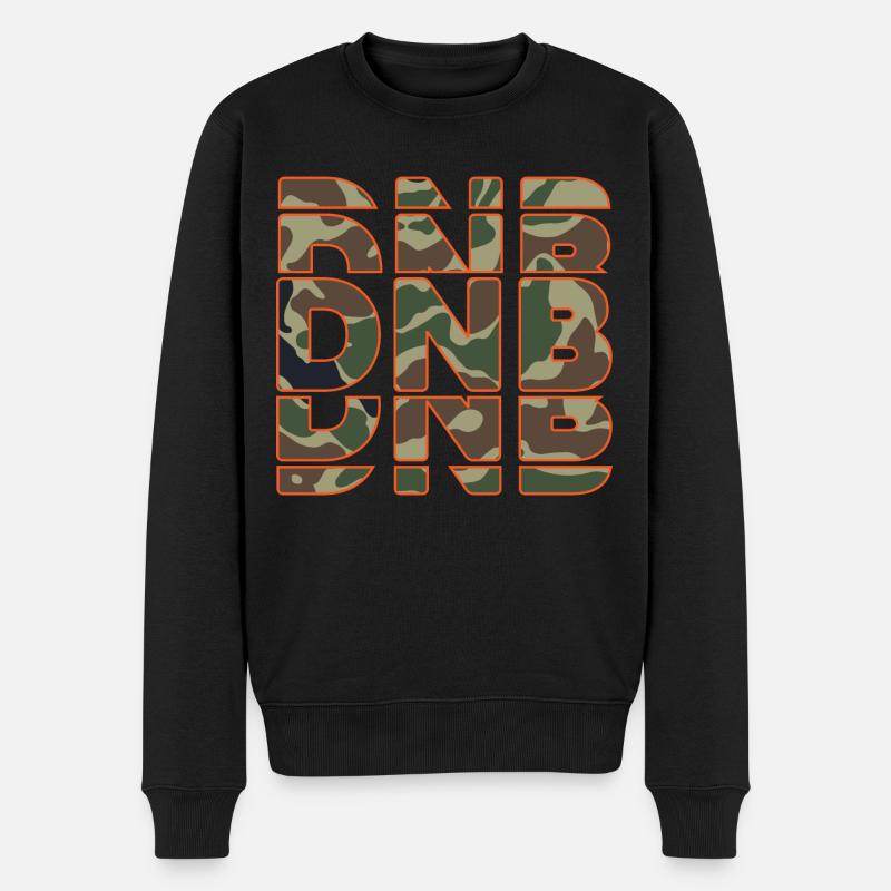 Junglist Love Drum n Bass DNB Camo Remix - Männer Premium Bio Pullover - Schwarz