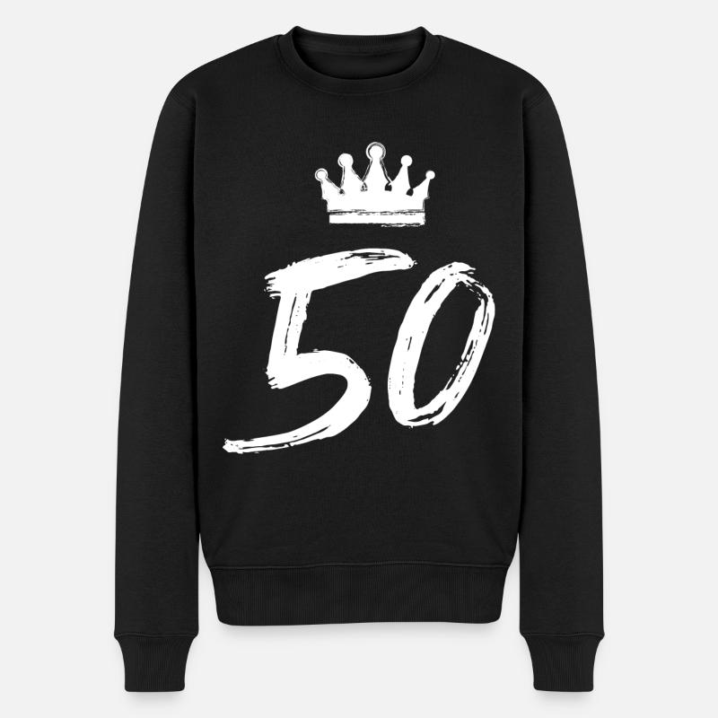 50 Zahl Krone - Männer Premium Bio Pullover - Schwarz