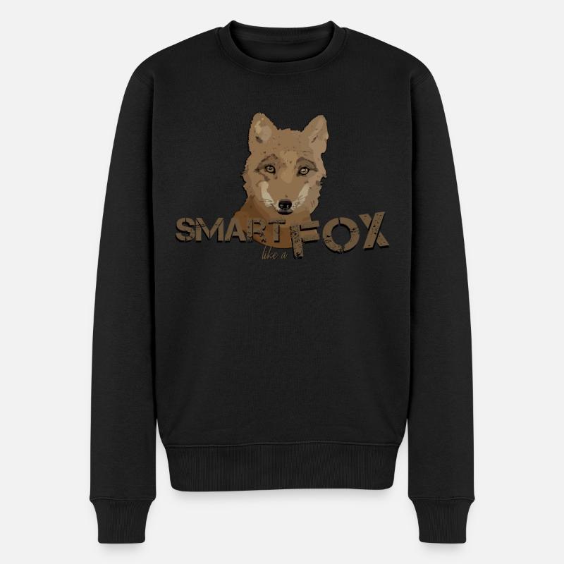 Fuchs schlauer Fuchs schlau wie ein Fuchs - Männer Premium Bio Pullover - Schwarz
