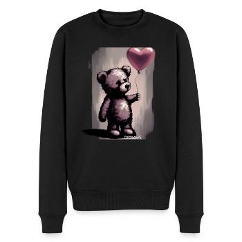 Bear with balloon by Osozone - Männer Premium Bio Pullover - Schwarz - Vorne - Nico (187cm)