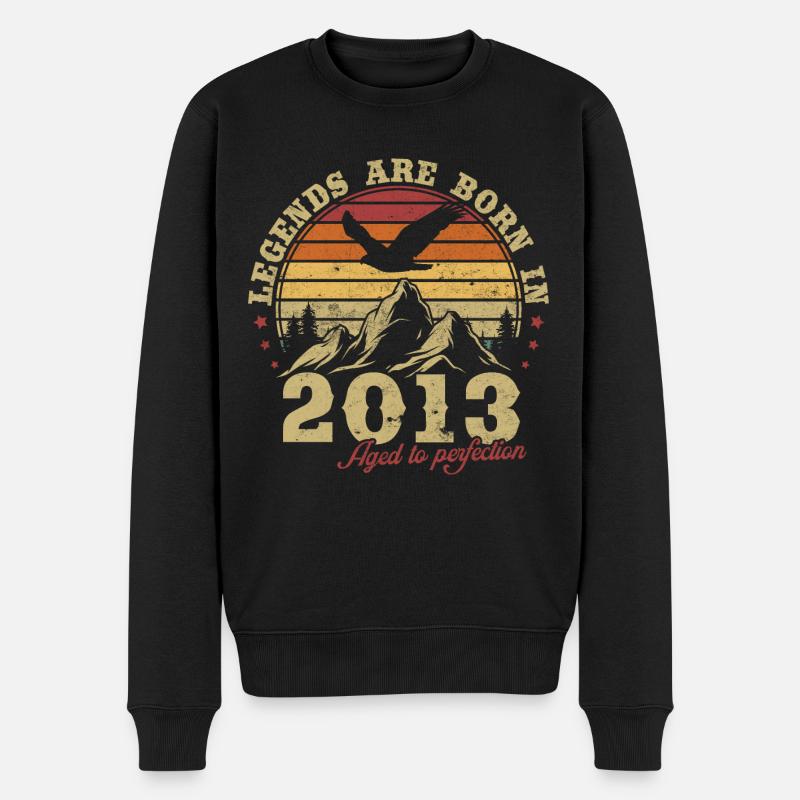Jahrgang 2013 Vintage Geschenk Geburtstag Retro - Männer Premium Bio Pullover - Schwarz