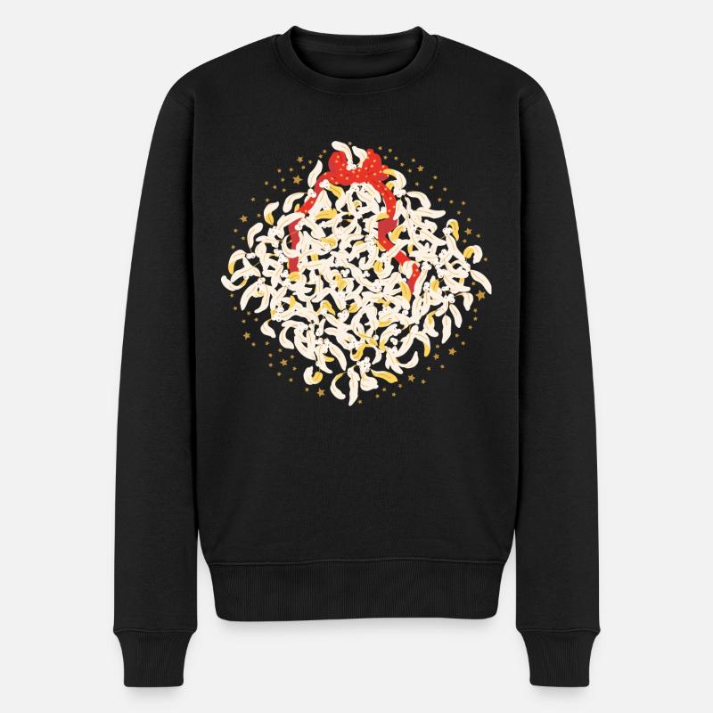 Étoiles du gui de Noël - Pull Premium bio Homme - noir