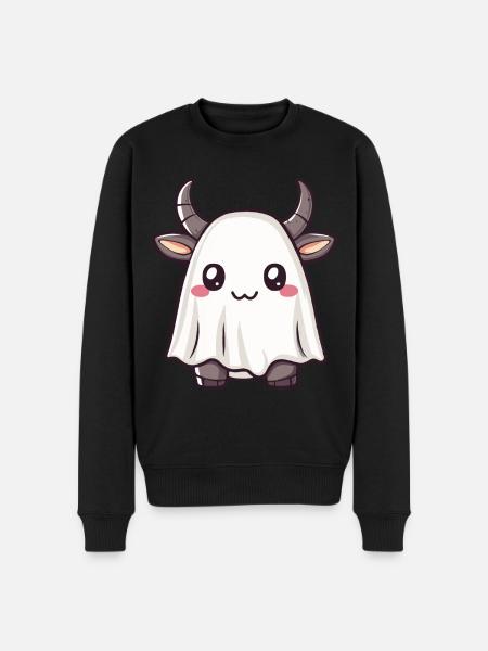 Bull Halloween Comic Ghost - Men's Premium Organic Jumper - black