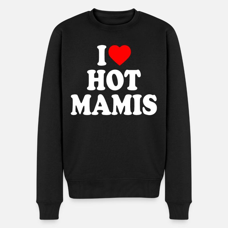I love hot mamis - Pull Premium bio Homme - noir