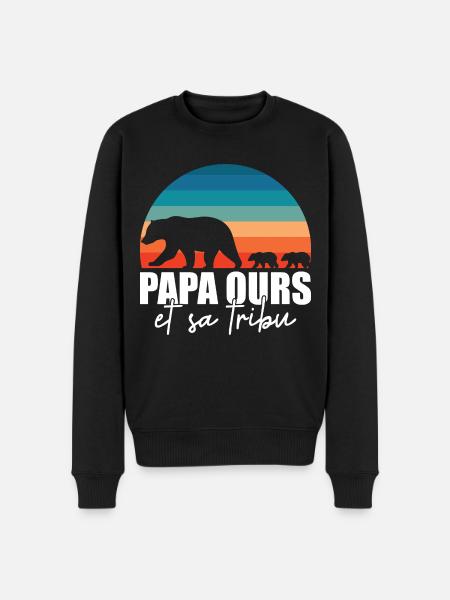 Papa Bear - Little Bears - Men's Premium Organic Jumper - black