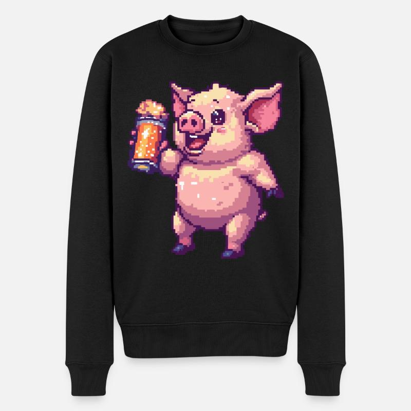 Bière Pig Pixel - Pull Premium bio Homme - noir