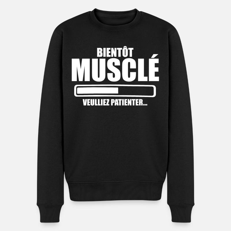 Bientôt Musclé. Veuillez Patienter ! - Pull Premium bio Homme - noir