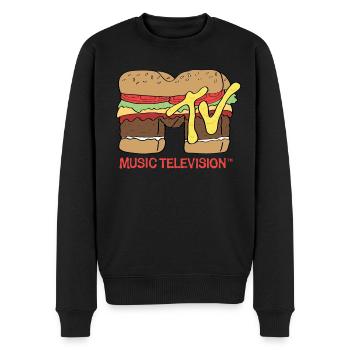 MTV Music Television Burger-Logo - Männer Premium Bio Pullover - Schwarz - Vorne - Nico (187cm)