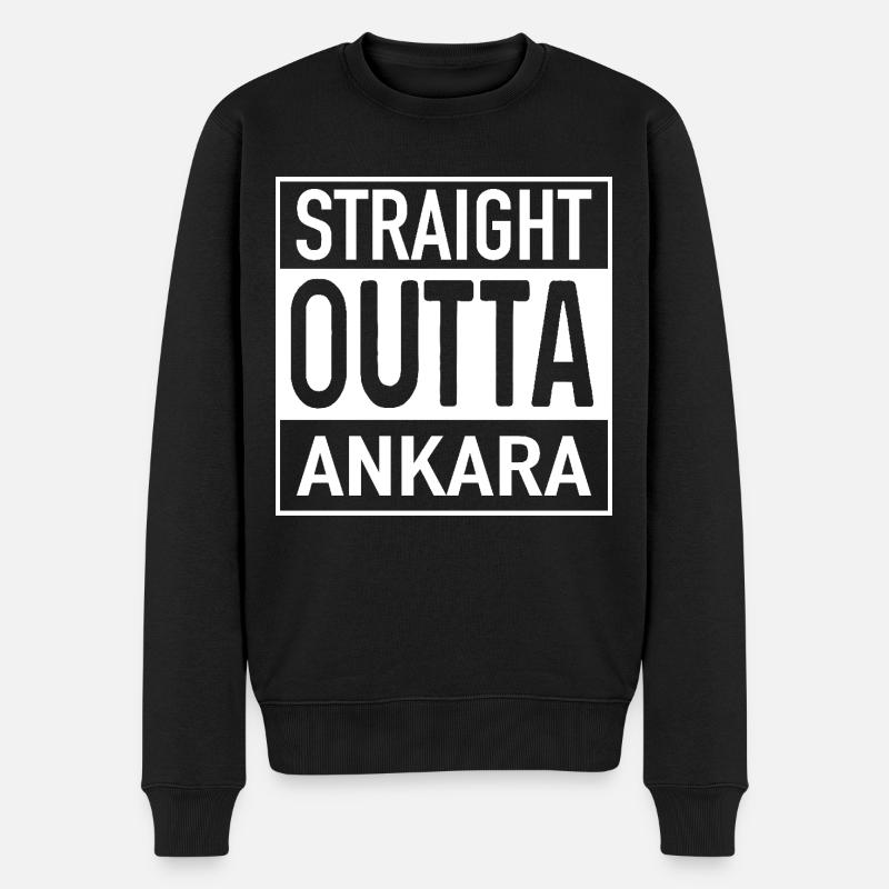 Straight OUTTA ANKARA - Männer Premium Bio Pullover - Schwarz