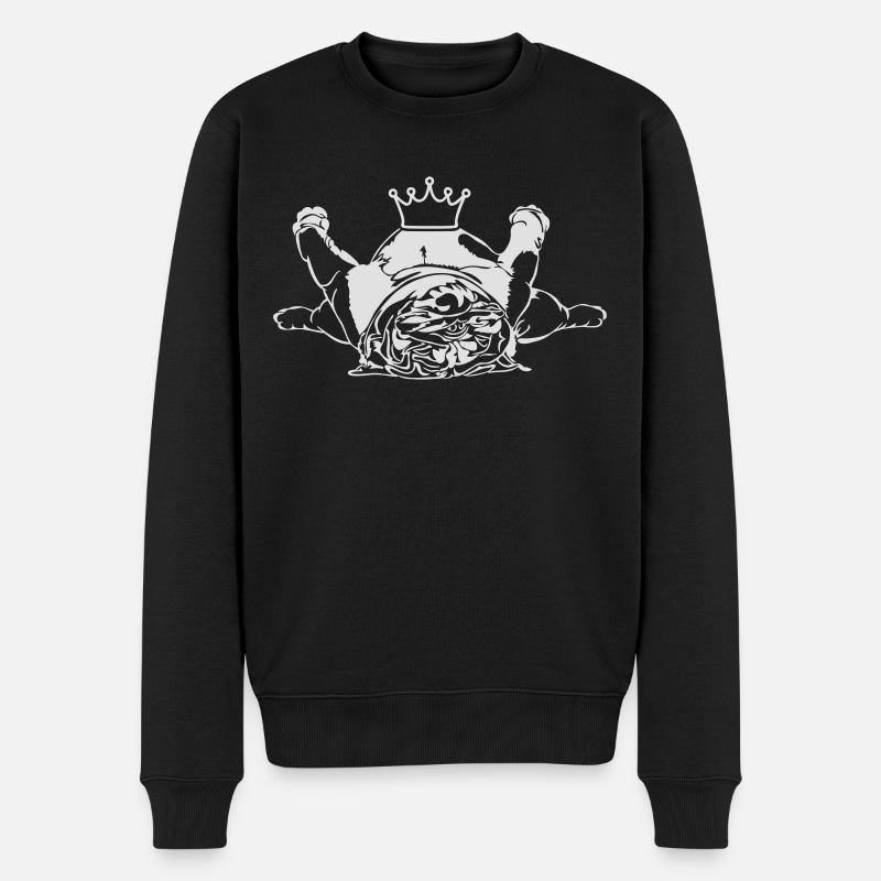 Coole Englische Bulldogge Krone Wilsigns Hund - Männer Premium Bio Pullover - Schwarz