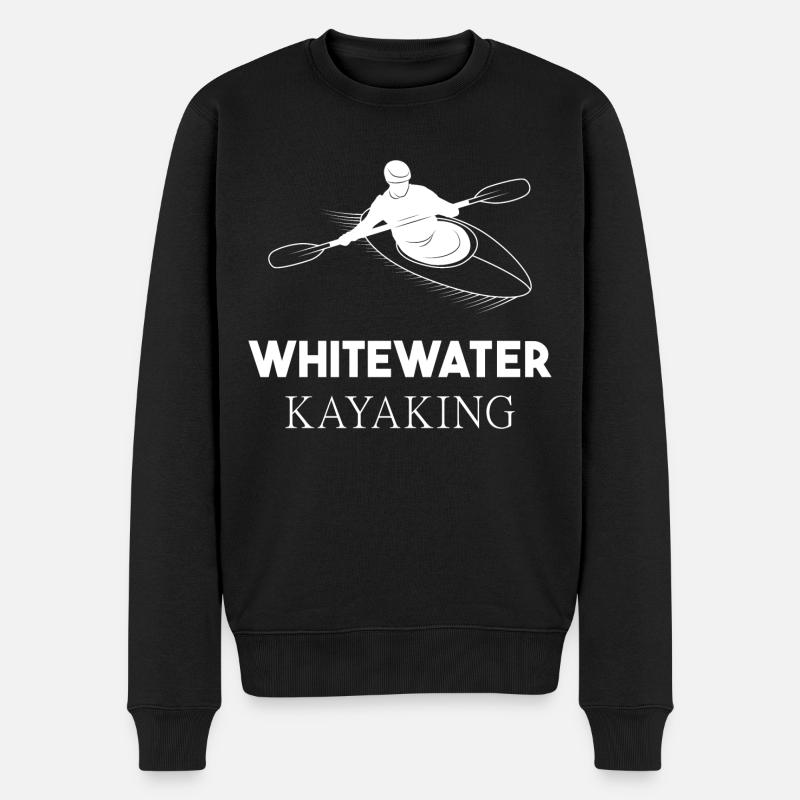 Whitewater Kayaking - Männer Premium Bio Pullover - Schwarz
