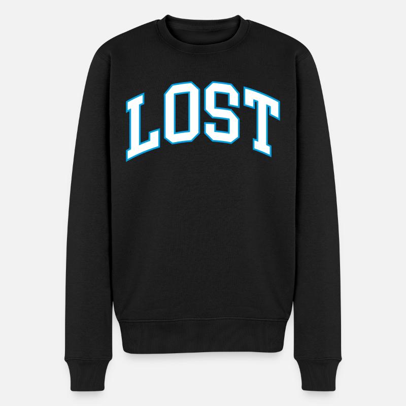 lost - Männer Premium Bio Pullover - Schwarz