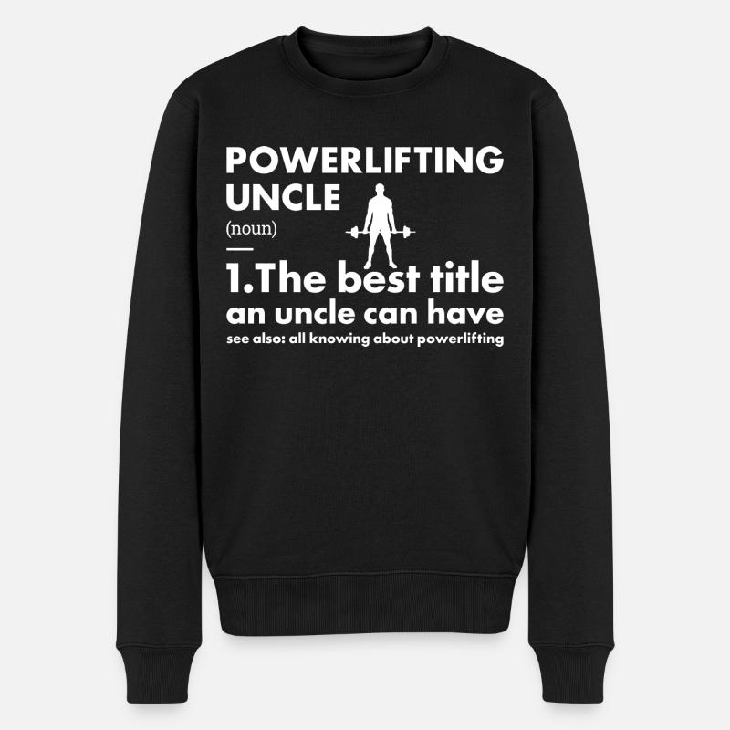 Sport Oncle Powerlifting - Pull Premium bio Homme - noir