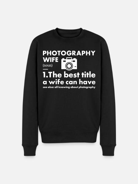 Photographer Wife Definition Photography - Men's Premium Organic Jumper - black