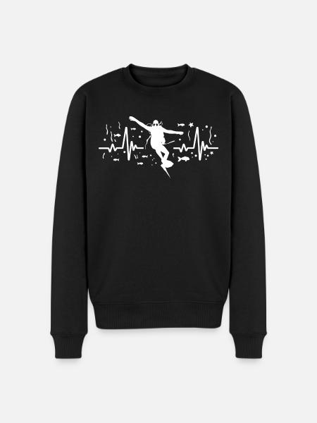 Heartbeat Diver Diving - Diver Diving - Men's Premium Organic Jumper - black