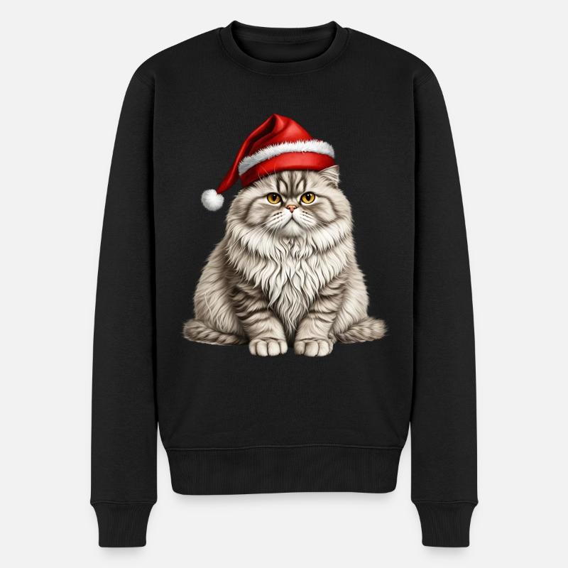 Chat persan de Noël - Pull Premium bio Homme - noir