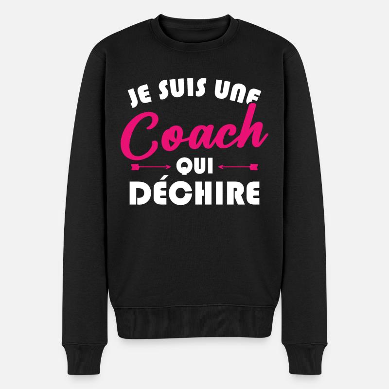Je suis une coach qui déchire - Pull Premium bio Homme - noir