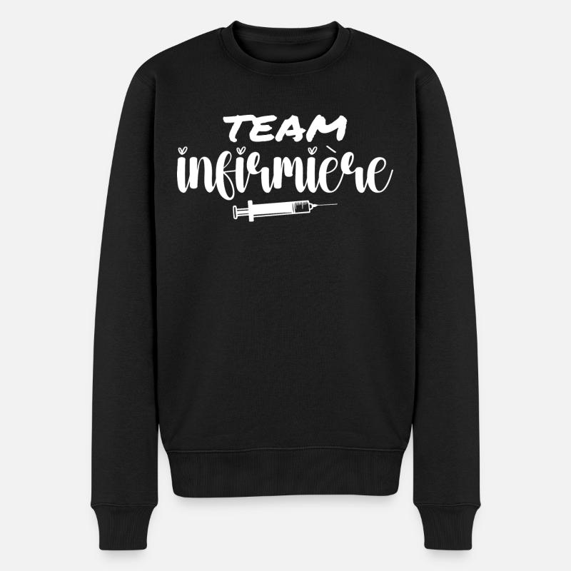 Krankenschwester-Team - Männer Premium Bio Pullover - Schwarz