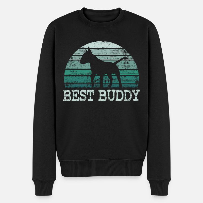 Bullterrier Vintage Hundeliebhaber Geschenk - Männer Premium Bio Pullover - Schwarz
