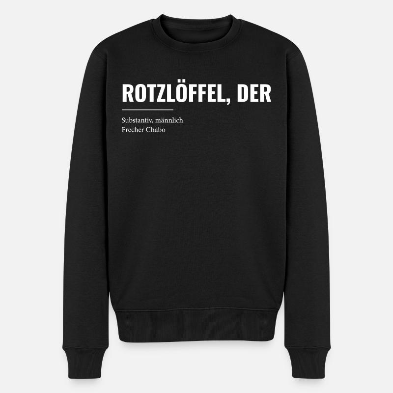 Rotzloeffel weiss - Männer Premium Bio Pullover - Schwarz