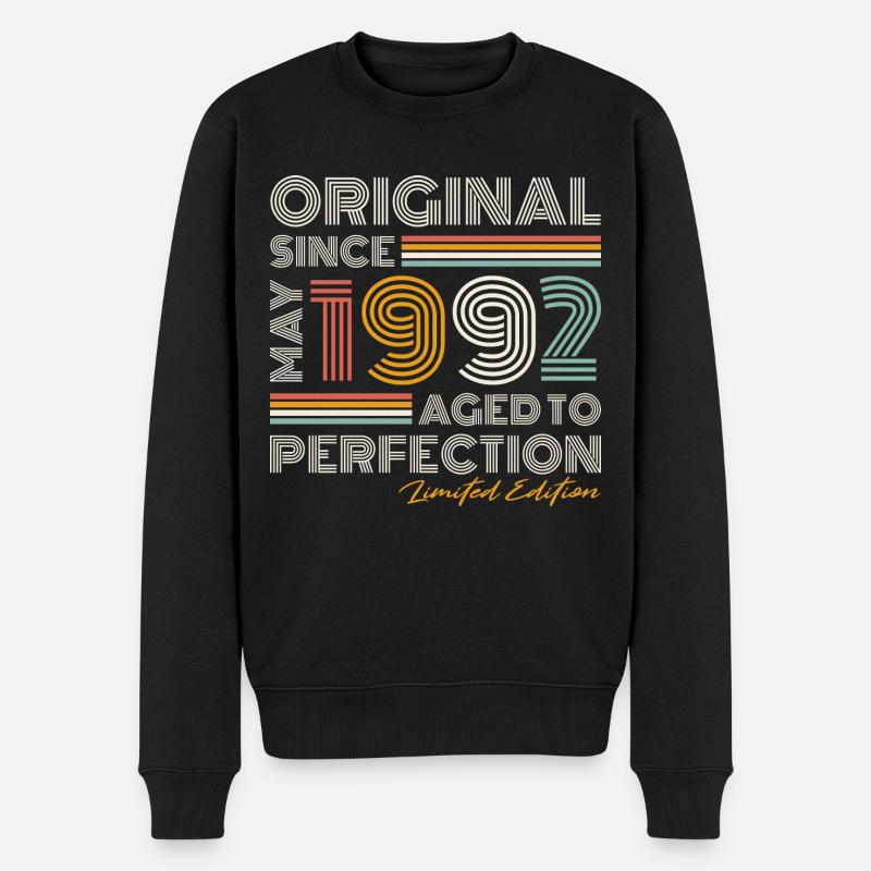 Mai 1992 Vintage Jahrgang Geburtstag Retro - Männer Premium Bio Pullover - Schwarz