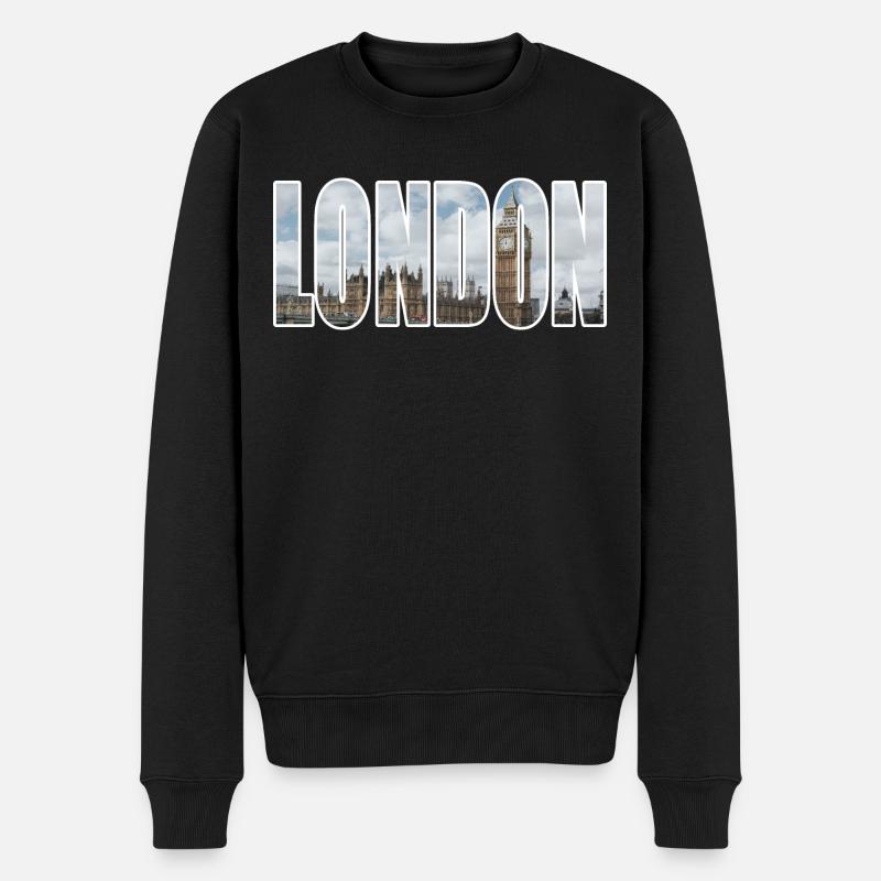 london - Männer Premium Bio Pullover - Schwarz