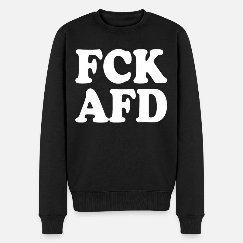 Fck afd - Männer Premium Bio Pullover - Schwarz