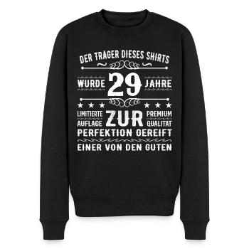 29 Jahre Geschenkidee zum 29 - Geburtstag - Männer Premium Bio Pullover - Schwarz - Vorne - Nico (187cm)