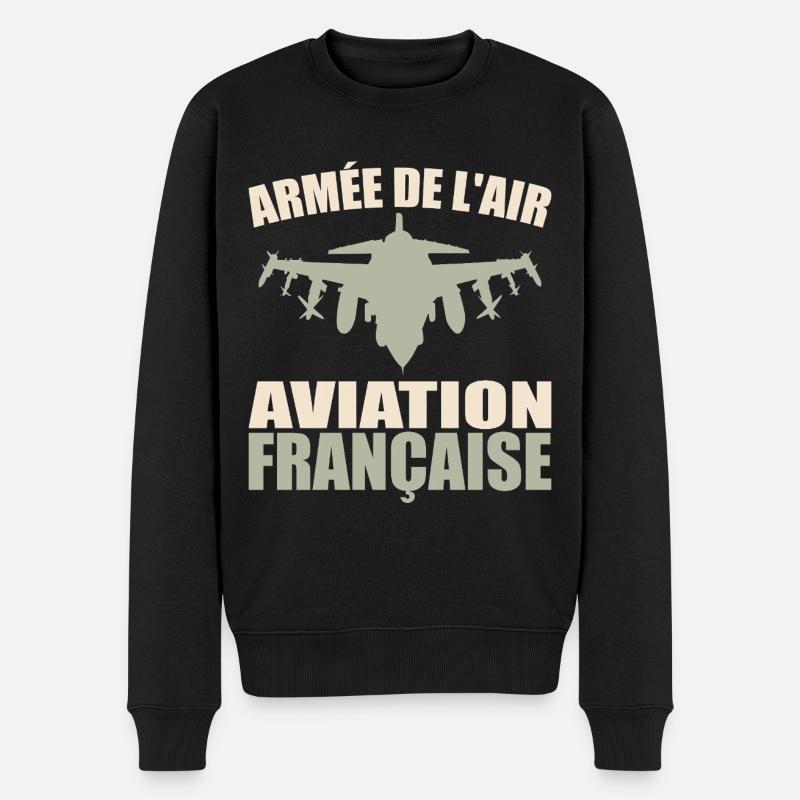 Französische Luftwaffe - Männer Premium Bio Pullover - Schwarz