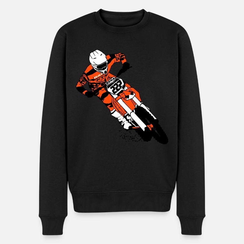 Moto Cross - motocross - Pull Premium bio Homme - noir