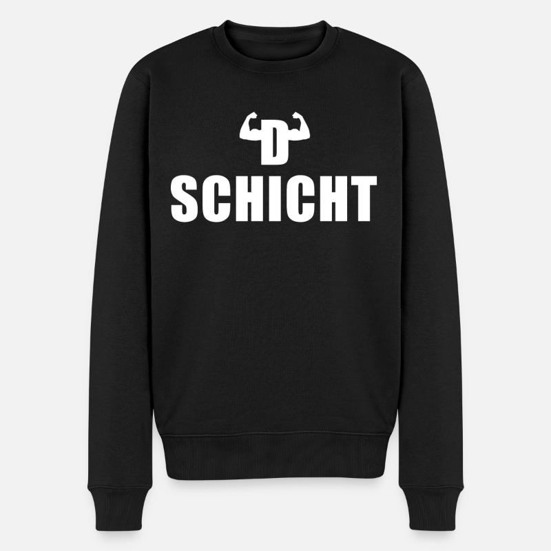 D Schicht Schichtarbeiter - Männer Premium Bio Pullover - Schwarz