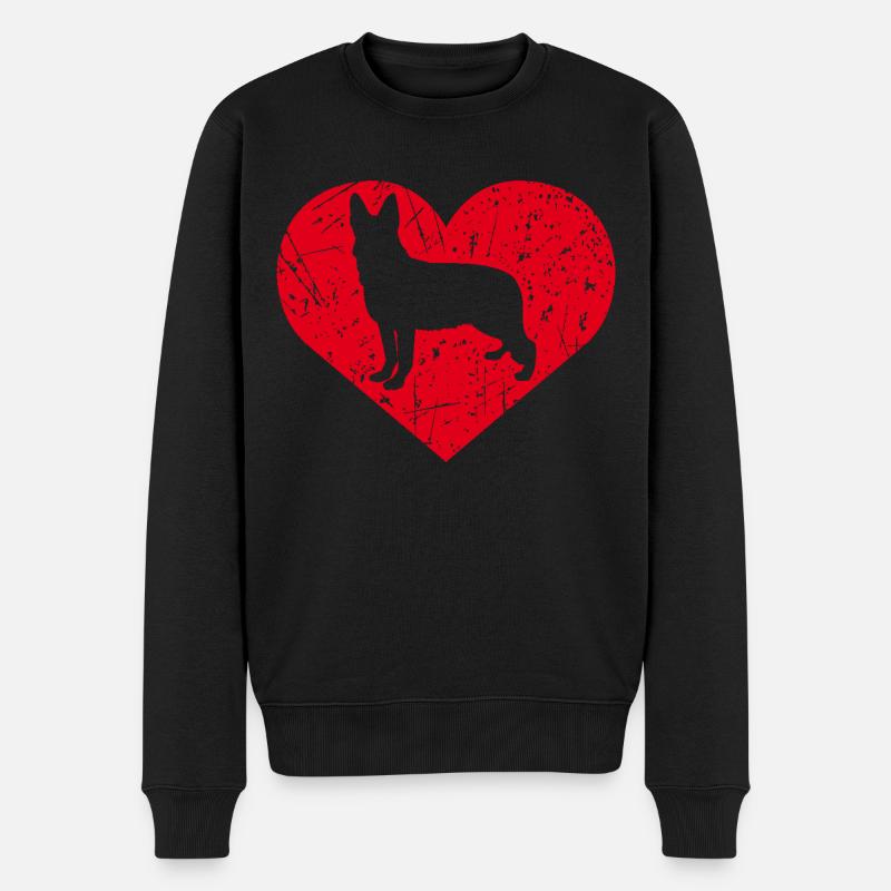 Schäferhund - Männer Premium Bio Pullover - Schwarz