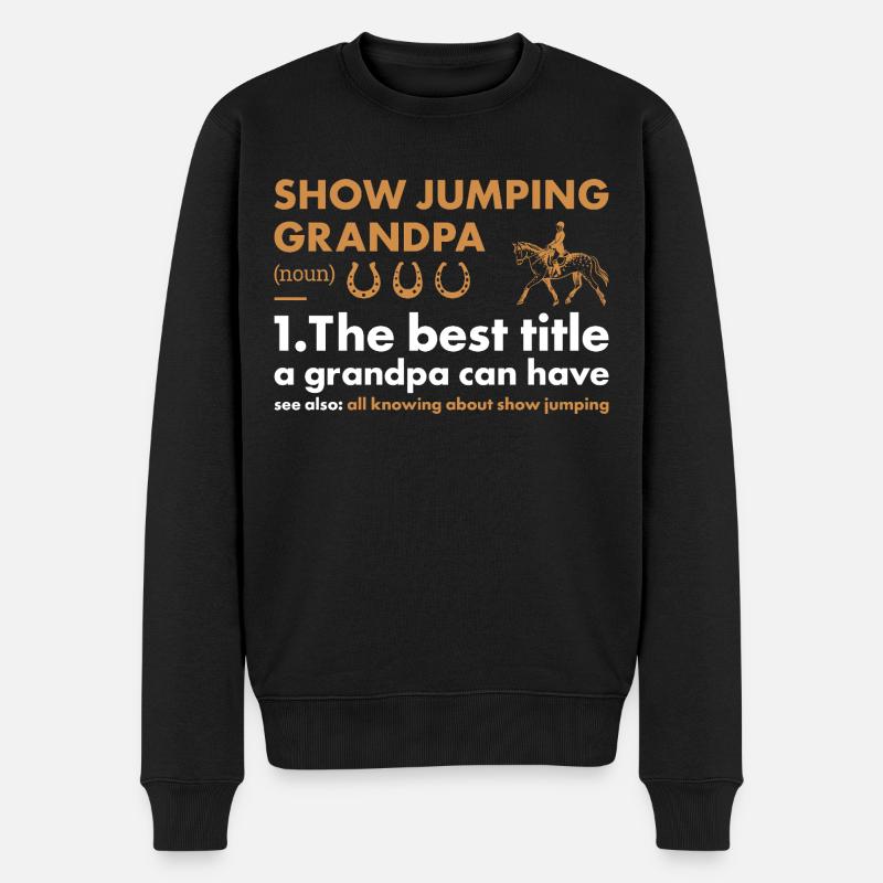 Jumper Grandpa Définition Saut d’obstacles - Pull Premium bio Homme - noir