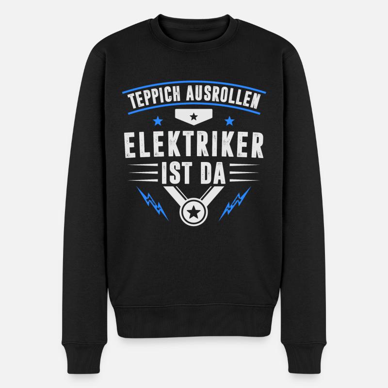 ELEKTRIKER HANDWERK - Männer Premium Bio Pullover - Schwarz