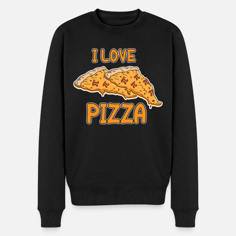 Math I Love Pizza Pi - Männer Premium Bio Pullover - Schwarz