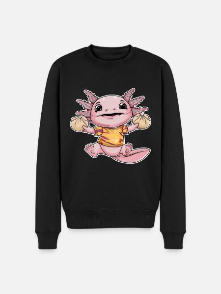 Axolotl with Japanese dumplings - Men's Premium Organic Jumper - black
