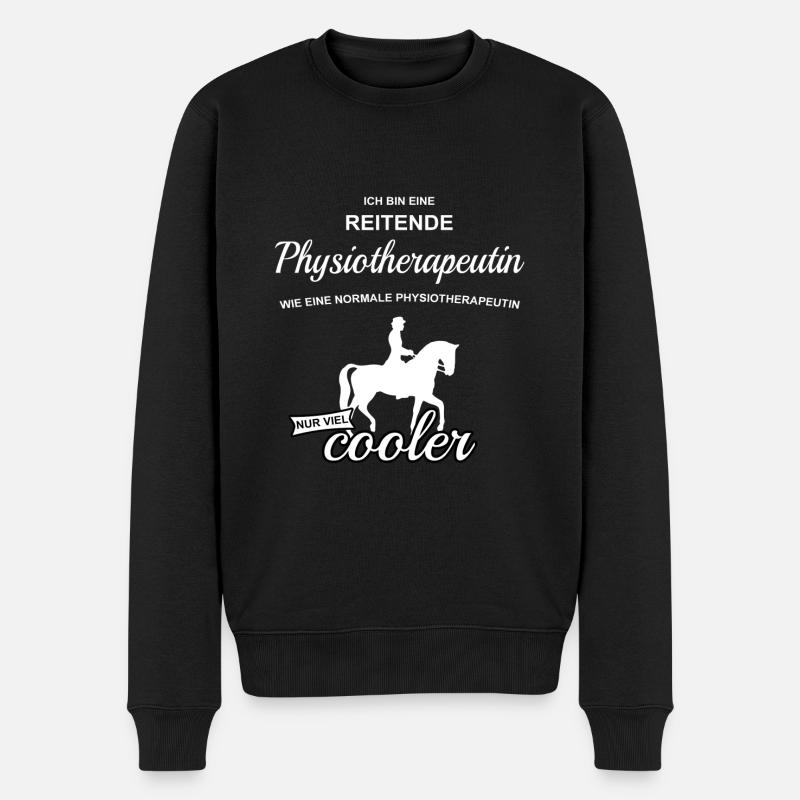 Ich bin eine Reitende Physiotherapeutin - Männer Premium Bio Pullover - Schwarz