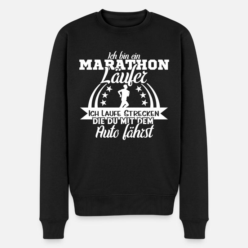 Geschenk für Marathonläufer - Männer Premium Bio Pullover - Schwarz