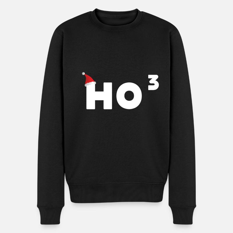 Ho ho ho, Weihnachten! - Männer Premium Bio Pullover - Schwarz