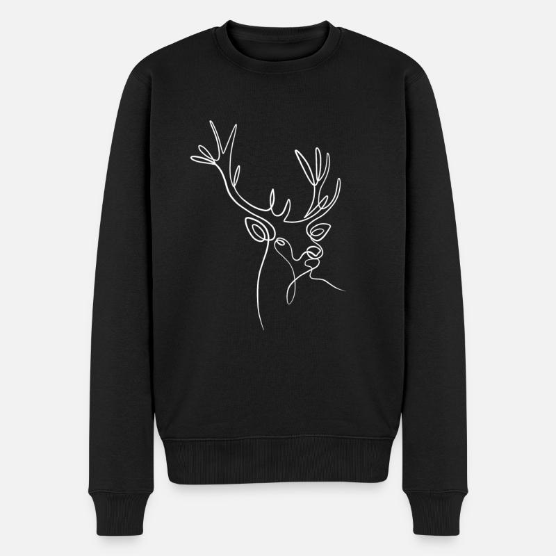 Hirsch une ligne en chaud - Pull Premium bio Homme - noir