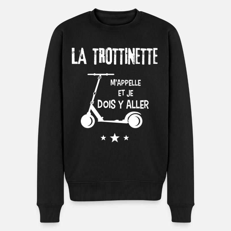 trottinette - Pull Premium bio Homme - noir