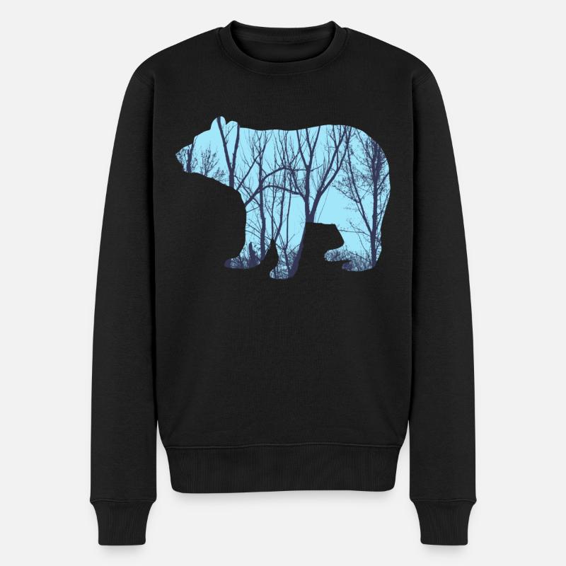 arbres animaux graphique graphique - Pull Premium bio Homme - noir